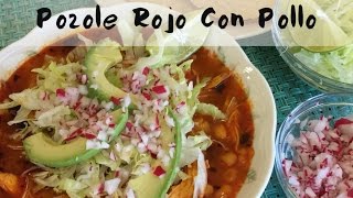 Como hacer Pozole Rojo de pollo [upl. by Assilanna]