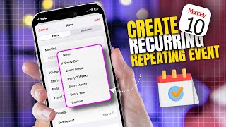 How to Create a RecurringRepeating Calendar Event on iPhone  Make Reappearing Events on iPhone [upl. by Iznil]