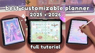 Best Customizable Digital Planner 2025  2026 💕 Full Tutorial  iPad amp Android [upl. by Fulviah]