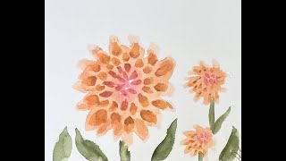 Dahlias in watercolor [upl. by Irroc]