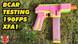 Bearing SCAR BCAR Testing XFA1 190FPS On The Range Nerf 3dprinted blaster [upl. by Aay37]