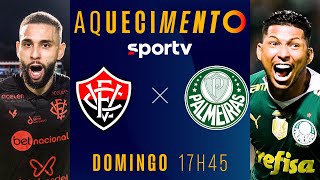 VITÓRIA X PALMEIRAS  AQUECIMENTO AO VIVO E COM IMAGENS  BRASILEIRÃO 2024  live  sportv [upl. by Gerdy292]