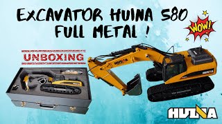 Huina 580 Full Metal Excavator UNBOXING [upl. by Noeled]