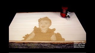 Laser Engraved  Etched Photo on Wood  Boss Laser [upl. by Immot]