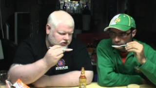 Cholula Chili Garlic  Albino Rhino Hot Sauce Review [upl. by Romalda]