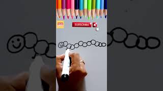 How to draw caterpillar step by stepEasy drawing for kids drawing easydrawing artshorts [upl. by Llerehc865]