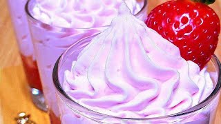 Dessert crémeux aux fraises en 5 minutes Tout le monde recherche cette recette sans cuisson [upl. by Orazal]