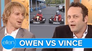 Vince Vaughn and Owen Wilson Compete in a GoKart Race [upl. by Ollehcram]