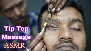 Tip Top ASMR Pin Pen Massage By Uncle Barber  Head Massage And Forehead Massage With Neck Crack [upl. by Ardith666]