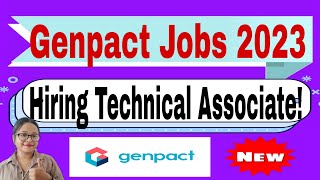 Genpact Recruitment Drive 2023  Hiring as Technical Associate  Fresher Jobs  Apply Now [upl. by Nodnar974]