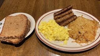 Scrambled Eggs Sausage Hash Browns Toast Breakfast  Tads Steakhouse San Francisco California [upl. by Uokes775]