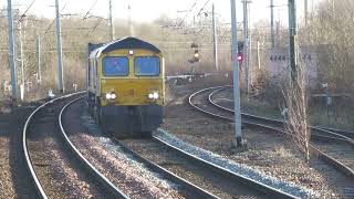 66703nb 4S57Hams HallMossend intermodel throu P5 Wigan North Western 9124 [upl. by Silvio98]