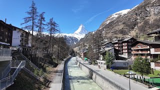 Zermatt Switzerland 4K 🇨🇭 April Spring Walk [upl. by Heyer]