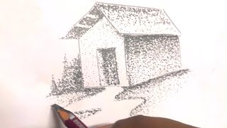 How to make Stippling Drawing  Stippling Art  Dot drawing [upl. by Fen805]