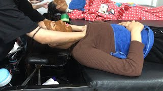 Winter Service in Women Barbershop  Massage and How to Properly Wash Your Hair [upl. by Neeneg58]