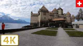 Château de Chillon Lake Geneva Switzerland  Spring 2021【4K】 [upl. by Crisey645]