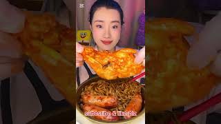 KoreanChinese spicy ramen eating Mukbang🍜🥵trending youtube DangbeeEATING Miniworldtrend [upl. by Kendry]