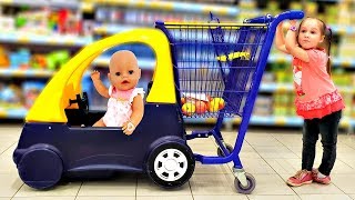 Кукла Беби Бон Настя и Юля в супермаркете Baby doll Nastya and Yulya doing shopping [upl. by Helaine]