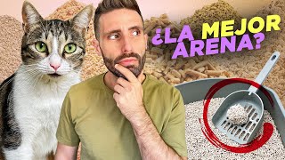 PROBANDO 5 tipos de ARENAS PARA GATOS normal tofu maíz madera y papel 🐱🏖️ ¿Cuál me gustó más [upl. by Oine]