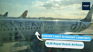 TRIP REPORT  KLM Royal Dutch Airlines ECONOMY COMFORT  Lisbon  Amsterdam  Boeing 7379 [upl. by Imre141]