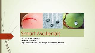 Lecture on Smart Materials Part I for MSc Chemistry Semester IV University of Kerala [upl. by Arri]