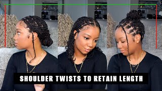 Protective Style for Fine Natural Hair ✅ Shoulder Length Twist w Human Hair Extensions  Ywigs [upl. by Sel]