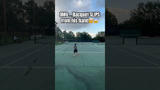 Racquet SLIPS from his hand tennis shorts fail [upl. by Eleets]