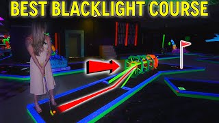 Elishas Luckiest Game Ever  Awesome Blacklight Mini Golf Course [upl. by Atreb626]