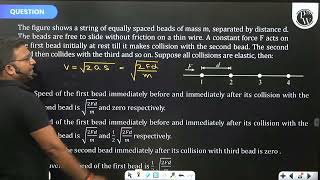 The figure shows a string of equally spaced beads of mass \m\ separated by distance \d\ Th [upl. by Assek552]