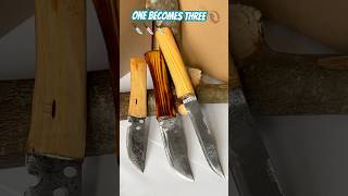 Three knives from half a saw blade knives diy craft wood viking nordic danish knivesdaily [upl. by Durward]