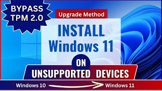 How to Install Windows 11 on Unsupported PC  Bypass TPM  Upgrade Windows 10 to Windows 11 [upl. by Odlanra306]