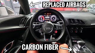 Audi R8 INTERIOR OVERHAUL From Crashed to BRAND NEW [upl. by Aydne]