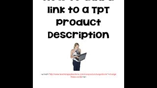 How to add a link to a TpT product description [upl. by Lyontine98]