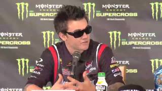 Supercross  Anaheim 1 2010  Press Conference Josh Grant [upl. by Adnyleb30]