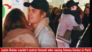 Justin Bieber couldnt control himself hugging Selena Gomez after their close encounter in Paris [upl. by Robma]