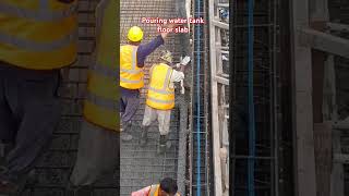 Concrete pouring for water tank floor slabcivilengineeringconstruction [upl. by Essilem]