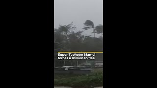 Super typhoon Manyi forces mass evacuation in the Philippines  AJ shorts [upl. by Annasus368]