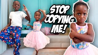 COPYING My Little Sister For 24 Hours GET HEATED [upl. by Shulins]