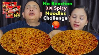 NO REACTION 3X SPICY NOODLES EATING CHALLENGE BudaBudiVlogs [upl. by Tavey371]