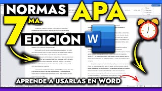 Cómo usar las Normas APA en WORD 7ma Edición  NORMAS APA ULTIMA EDICION [upl. by Kolva932]