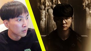 Faker Looks Like Hes Scripting  Doublelift Reacts to Hall of Legends Faker [upl. by Luoar813]