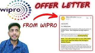 Job Offer Letter From WIPRO  Full Process Explained  Hindi Explanation [upl. by Sebbie]