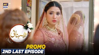 Shehnai 2nd Last Episode  Promo  ARY Digital Drama [upl. by Baxy]