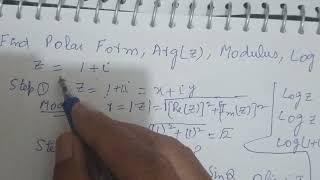 Polar Form Complex Number Logarithm of Complex Number [upl. by Onder586]