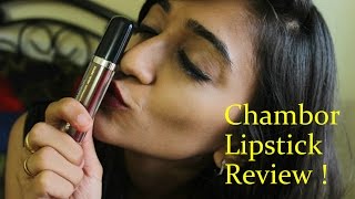 CHAMBOR EXTREME WEAR LIPSTICK REVIEW [upl. by Bronnie]