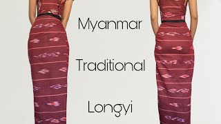 Easy Sewing For MyanmarTraditional Longyi Burma Skirt Warp Skirt Tutorial [upl. by Elysha]