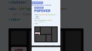 New in Web Dev Popover  shorts shotrs html5css3 htmlwebsite responsivelayout webdesign [upl. by Assenav]