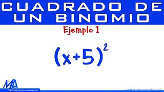 Cuadrado de un binomio  Ejemplo 1 [upl. by Cung]