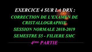 EXERCICE 4 SUR LA DIFFRACTION DES RAYONS X  PARTIE 4  Professeur Abderrafi BRITEL [upl. by Denie]