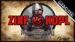 Zinfandel vs KoPL Highlights  Mount and Blade 2 Bannerlord [upl. by Alpers]